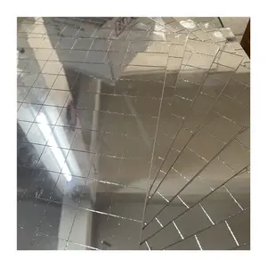 Mosaico cuadrado de cristal autoadhesivo, 1 pulgada, piezas de espejo