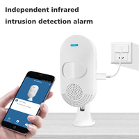 ANGUS Système d'automatisation domestique intelligent portable, contrôle par application Tuya, double alimentation WiFi, capteur de mouvement PIR antivol avec alarme sonore CT20W