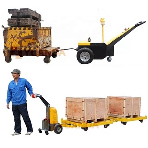 Rubber Wheel Walking Type Battery Baggage <b>Trolley</b> Cart Hand <b>Pull</b> Tow Tractor for Luggage - Product Image 1