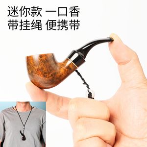 Muxiang Wooden Smoking Pipes Bent Type 9mm Filter Handcrafted Tobacco Pipe - Product Image 2