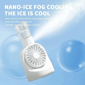 Factory Wholesale Mini USB Desktop <b>Humidifier</b> 800mAh Mini Gift Fan 4 Levels Speed Water Mist Cooling Fan for Desktop Office Car - Product Image 2