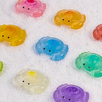 Meilleures ventes : Breloques crabe en résine lumineuse, motif coucher de soleil sur la côte, jaspe océanique, macaron pastel, pour décoration intérieure et accessoires de bricolage