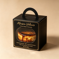 Caja de cartón plegable gruesa para alimentos con asa y ventana, caja de embalaje para tarta de queso, para panadería, regalo navideño, exportación, embalaje personalizado