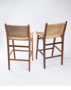 Patas de madera maciza Silla Comedor Silla tejida Altura del mostrador Taburete de barra alto moderno Sillas para cafetería Hotel Cocina Restaurante Centro comercial - Product Image 3
