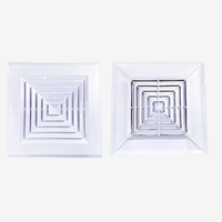 Grands diffuseurs d'air carrés à 4 voies en ABS pour système CVC, diffuseur d'air de plafond