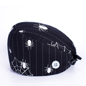 Chapeau chirurgical imprimé série Halloween, chapeau de médecin et d'infirmière, coton, plus boucle, chapeau à nouer pour soins intensifs, unisexe - Product Image 6