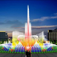 Fuente Musical con Diseño Chino, Programable, para Plazas y Cines, con Efectos de Pantalla de Agua de Colores y Combinación de Chorros