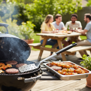 Espátula perforada XL de 46cm para barbacoa al aire libre, juego de herramientas de plástico y Metal con logotipo personalizado, apto para lavavajillas de acero inoxidable, resistente al agua - Product Image 3