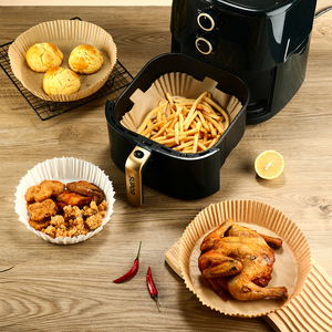 100 Pièces de Moules en Silicone Pliables de 8 Pouces pour Friteuse <span class=keywords><strong>à</strong></span> Air, sans Agent Fluorescent, pour <span class=keywords><strong>Ninja</strong></span>, Antiadhésifs, Jetables et Réutilisables, pour le Pain - Product Image 1