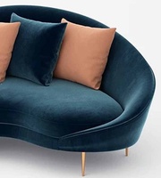 Sofá moderno de terciopelo de 3 plazas, conjunto de muebles de lujo con forma de l