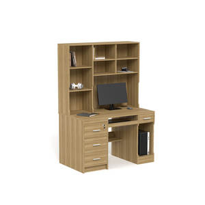 <span class=keywords><strong>Bureau</strong></span> d'ordinateur moderne en bois personnalisable <span class=keywords><strong>avec</strong></span> meuble de rangement, table d'écriture <span class=keywords><strong>avec</strong></span> tiroirs verrouillables et étagère pour la maison et les étudiants - Product Image 5