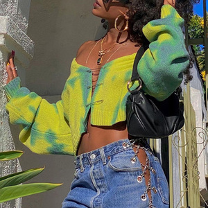 <span class=keywords><strong>Cardigan</strong></span> à manches longues pour femmes, Crop top, cravate, sécurité hiver, 2022 - Product Image 3