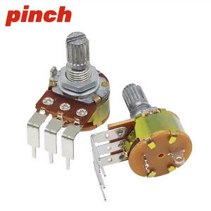 Potentiomètre rotatif Pinch Wh148 à 3 broches B5K 10K 20K 50K 100K à film de carbone avec bouton de réglage pour le contrôle du volume audio - Product Image 1