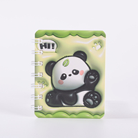 Carnet à spirale en gros, motif panda géant mignon, couverture à effet visuel 3D simulé, pages intérieures lignées horizontales, bloc-notes