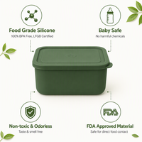 Boîte alimentaire en silicone personnalisée sans BPA, réutilisable, avec couvercle, compatible four, congélateur, micro-ondes, empilable
