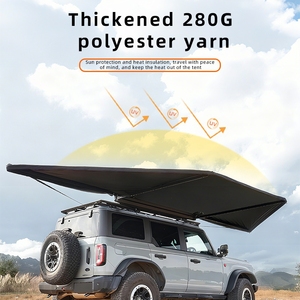 Auvent pare-soleil extérieur en forme d'éventail avec protection UV, en tissu Oxford, double poteaux, nouveau style, tente latérale pour voiture - Product Image 3