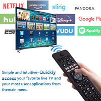 Control remoto universal de control simple compatible con Philip Android 4K Ultra HD LED Smart LED TV Control remoto negro