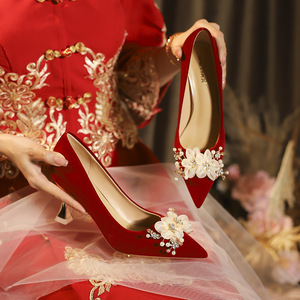 Chaussures d'été formelles pour femmes, antidérapantes, en liège, à lacets, à bout ouvert, à talon bas/haut, avec pierres florales - Product Image 2