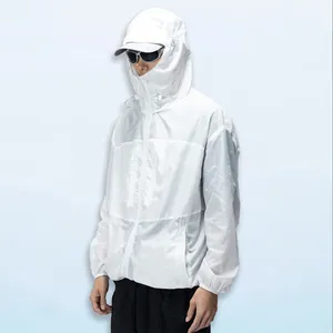 Autumn Fashion Men's Jacket Breathable Lightweight Water and Wind Resistant Pullover Half Zip Hooded Windbreaker Jacket
