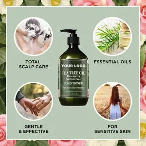 Champú y Acondicionador Natural para el Crecimiento del Cabello de Marca Privada, Sin Sulfatos, Orgánico, con Menta y Árbol de Té, Anticaspa para Hombres - Product Image 4