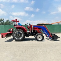 Mesin Pertanian traktor 80 HP Diesel daya putar traktor ke depan sekop dan ke belakang traktor Downing