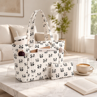 Sac fourre-tout matelassé en polyester pour femme, idéal pour enseignante, infirmière, ordinateur portable, voyage, avec fermeture éclair, imperméable, pour ordinateur 14 pouces, porte-gobelet, léger