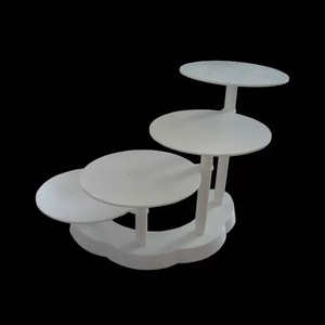 Support à gâteau à 4 étages, plateau de service pour cupcakes, rond, pour support à gâteau de mariage, outils pour gâteaux de fête - Product Image 3
