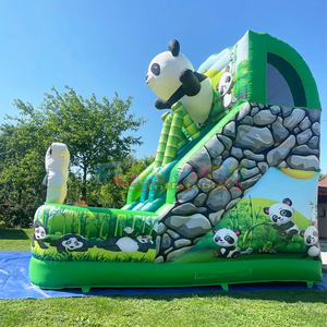 Tobogán inflable comercial de doble carril para niños, para fiestas al aire libre, con diseño de panda. - Product Image 4