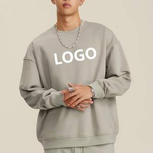 เสื้อสเวตเชิ้ตคอกลมโอเวอร์ไซส์สำหรับผู้ชาย ผ้าฝ้าย 100% เฟรนช์เทอร์รี่ ระบายอากาศได้ดี สวมใส่สบาย พิมพ์ลายโลโก้ด้านหน้า ทรงปกติ เหมาะสำหรับใส่ในฤดูใบไม้ร่วง - Product Image 1