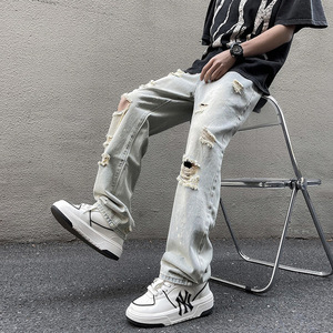 Vaqueros de mezclilla lavados y rasgados para hombre, de pierna recta, holgados, de talle medio, estilo veraniego, juvenil, americano, de marca de moda urbana, <span class=keywords><strong>Badboy</strong></span>, atractivos - Product Image 2