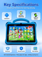 Tablet Anak Grosir Pabrik 7-inci Android 14 untuk Pendidikan Anak 8+256GB dengan Slot WiFi Tablet Pembelajaran Anak