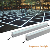 Lampu LED Linear In-ground yang Dapat Disesuaikan, Tahan Air IP65, Lampu Lantai Tersembunyi untuk Proyek Lanskap