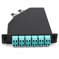 Module de cassette MTP/MPO 24F, 12x LC Duplex vers 2x MTP-12 OM3 Aqua, montage en rack 1U pour centre de données 40G/100G