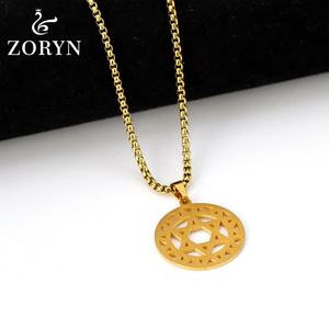 Collares con Colgante de Estrella de David Chapados en Oro, Joyería de Moda de Acero Inoxidable Vintage Geométrica Mística Oculta Judía para Hombres y Mujeres - Product Image 2
