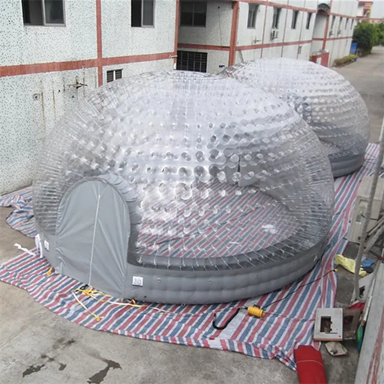 Tente transparente gonflable portative extérieure de dôme de double tente faite sur commande de la bulle 8mD pour la partie