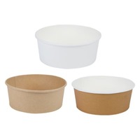 Bol à soupe en papier jetable avec couvercle, bol alimentaire en papier kraft blanc pour soupe chaude, salade, nouilles, crème glacée, emballage alimentaire à emporter