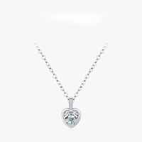 Collier en argent sterling 925 avec pendentif cœur coréen délicat en zircon pour femme, bijoux fins, vente en gros