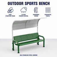 Banc d'extérieur robuste en acier perforé avec dossier ergonomique, siège de jardin et de parc en métal thermolaqué pour place publique et cour