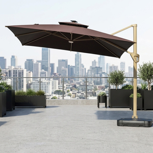 Parasol carré résistant au vent et imperméable avec base remplissable pour café, terrasse, hôtel et bistro en plein air - Product Image 5