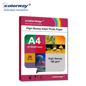 A4/Letter size and High Glossy Surface finish 180g photo paper, 5,760 DPI Brightness glossy photo paper