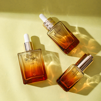 Yeni tasarım düz omuz 30ml 50ml 100ml yarı saydam kozmetik cam damlalık Serum yağ şişesi