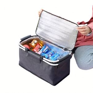 2024 Custom Logo Foldable Foil Insulated Picnic Basket Food Beverage Carrier Bag Cooler Bag - Product Image 2
