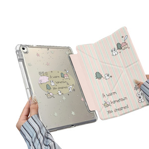 เคสไอแพดอะคริลิคแบบพับได้ลายเส้นแนวตั้งรูปสุนัข สำหรับ iPad 9/Air/10.2/11 Pro พร้อมช่องใส่ดินสอ ป้องกันได้อย่างเต็มรูปแบบ - Product Image 5