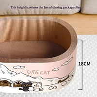 Griffoir et lit combinés pour chat en carton ondulé renforcé, durable, résistant aux griffures, anti-déchirure, style mignon, outil de ponçage des ongles