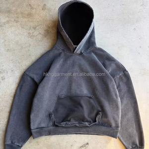 Sweat à capuche homme personnalisé, gris vintage, en molleton bouclette 100% coton, coupe oversize, grammage lourd 480 g/m², effet délavé soleil, délavé à l'acide et vieilli, vierge - Product Image 1