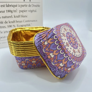 Moldes para Cupcakes con Diseño Cuadrado en Papel Dorado para el Ramadán y el Eid Mubarak, Decoración para Fiestas Musulmanas - Product Image 4