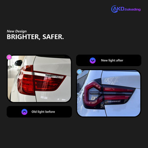 Dedicado 10-17 para BMW X3 Conjunto de lámpara trasera F25 LED Water Turn Luz trasera Modificación con lente roja Horse Racing Welcome - Product Image 3