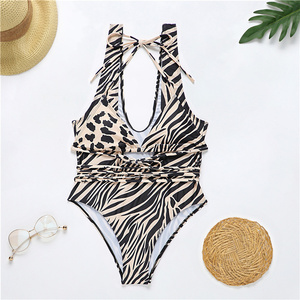 Una sola pieza traje de baño Sexy taza vendaje <span class=keywords><strong>2021</strong></span> estampado de leopardo Bikini traje de baño - Product Image 2