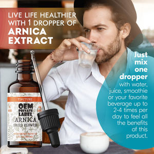 Tetes Cairan Tincture <span class=keywords><strong>Arnica</strong></span> Ekstrak <span class=keywords><strong>Arnica</strong></span> Organik Suplemen Relaksasi Otot Herbal Nyeri Sendi Tetes Tincture <span class=keywords><strong>Arnica</strong></span> OEM - Product Image 4