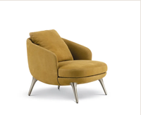 Fauteuil d'appoint confortable en tissu pour salon avec coussin amovible, idéal pour coin lecture ou zone de conversation